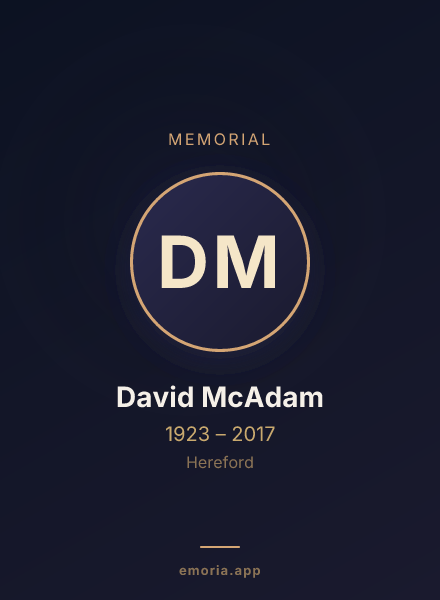 Memorial portrait of David McAdam
