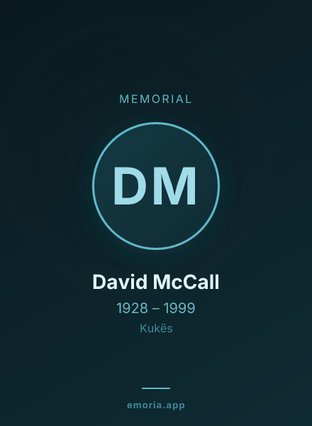 Memorial portrait of David McCall