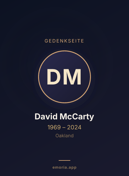 Gedenkportrait von David McCarty