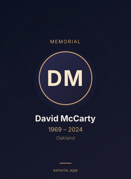 Memorial portrait of David McCarty