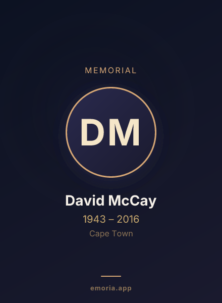 Memorial portrait of David McCay