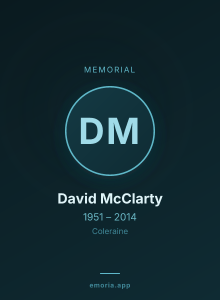 Memorial portrait of David McClarty