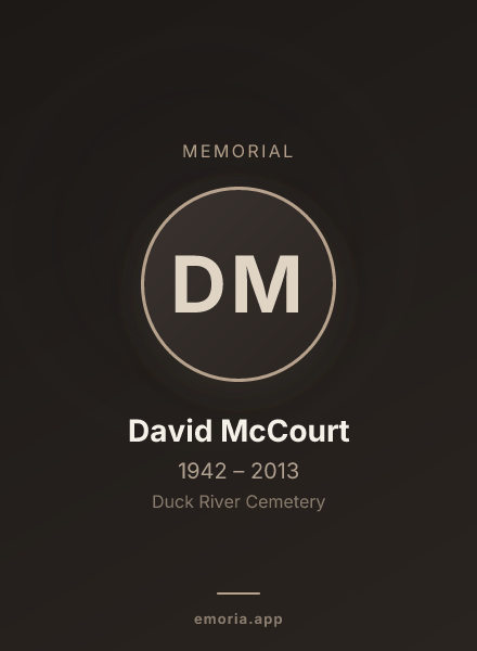 Memorial portrait of David McCourt