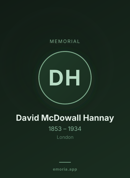 Memorial portrait of David McDowall Hannay