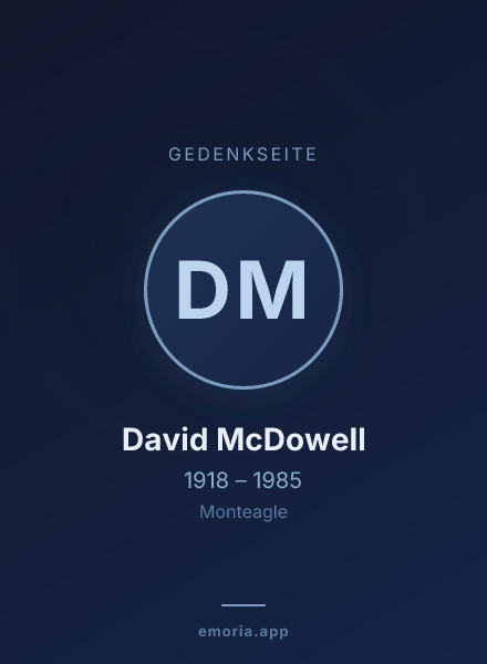 Gedenkportrait von David McDowell