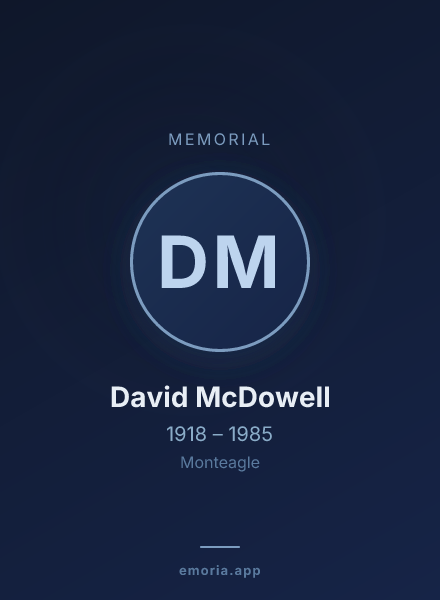 Memorial portrait of David McDowell