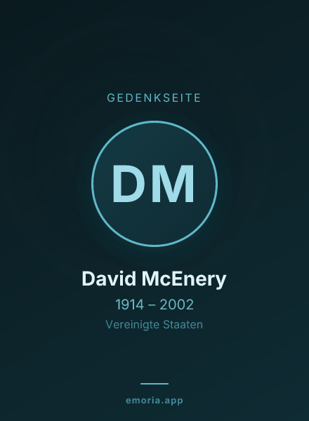 Gedenkportrait von David McEnery
