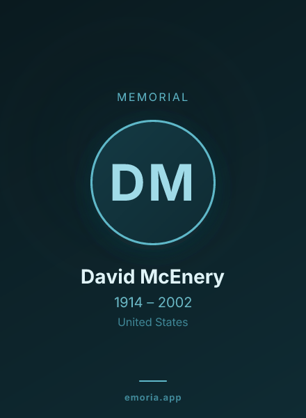Memorial portrait of David McEnery