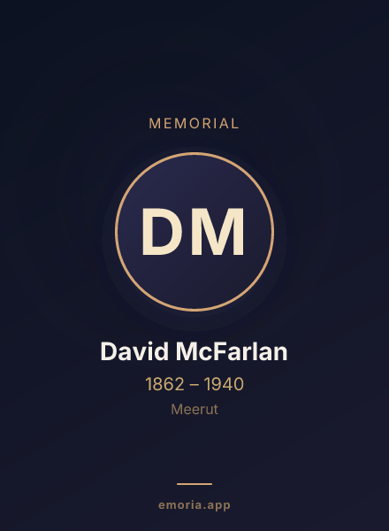 Memorial portrait of David McFarlan