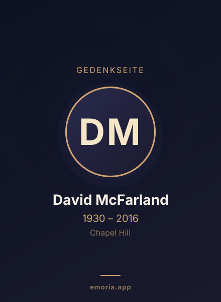Gedenkportrait von David McFarland