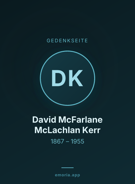 Gedenkportrait von David McFarlane McLachlan Kerr