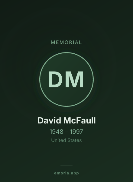 Memorial portrait of David McFaull
