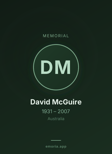 Memorial portrait of David McGuire