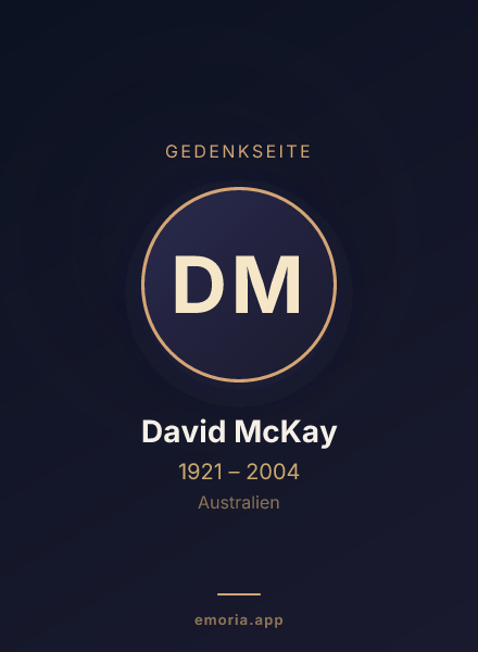 Gedenkportrait von David McKay