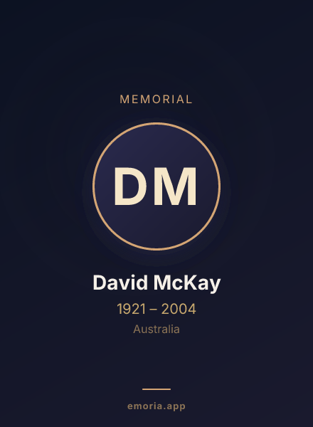 Memorial portrait of David McKay