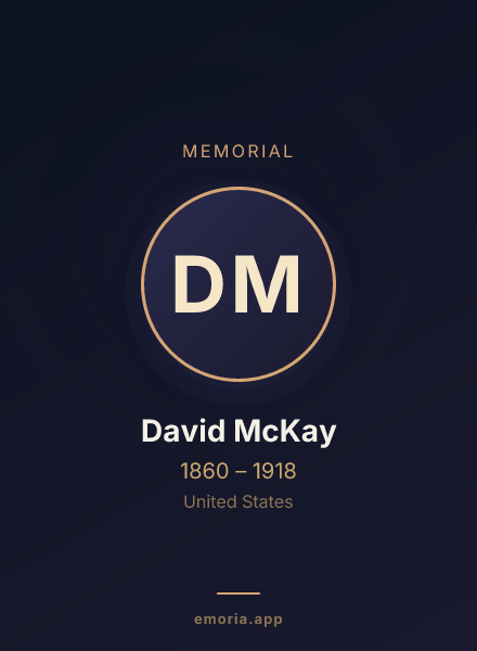 Memorial portrait of David McKay