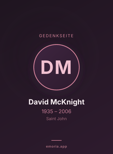 Gedenkportrait von David McKnight