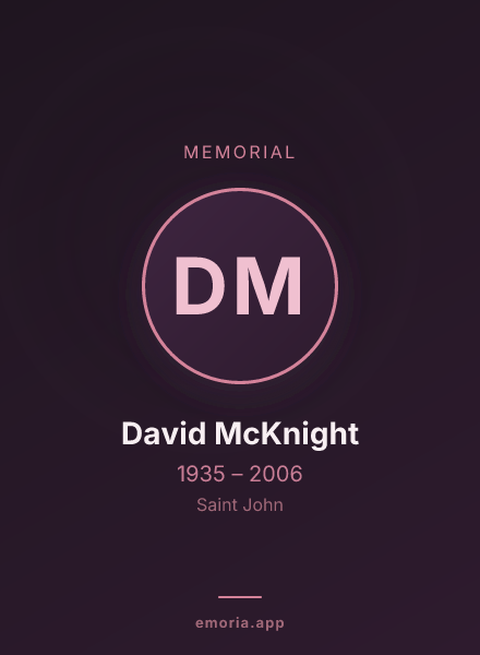 Memorial portrait of David McKnight