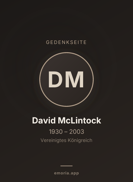 Gedenkportrait von David McLintock