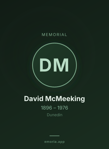 Memorial portrait of David McMeeking