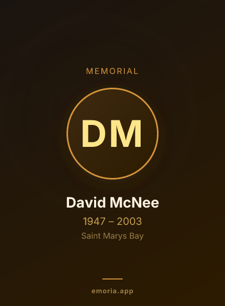 Memorial portrait of David McNee
