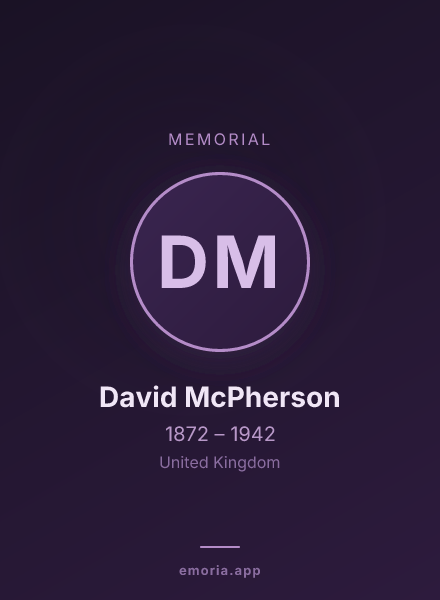 Memorial portrait of David McPherson