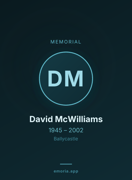 Memorial portrait of David McWilliams