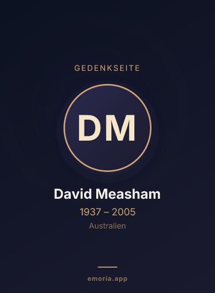 Gedenkportrait von David Measham