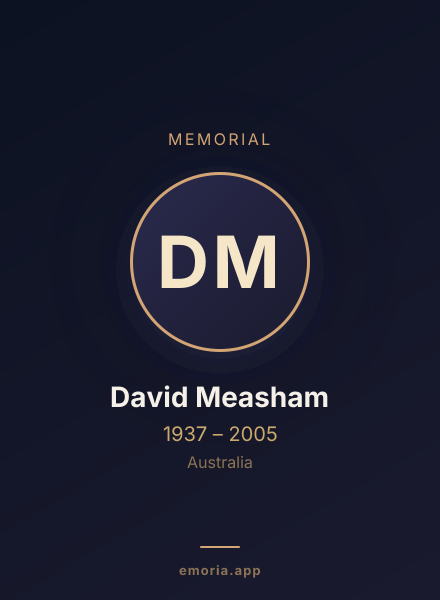 Memorial portrait of David Measham