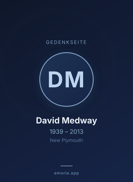 Gedenkportrait von David Medway