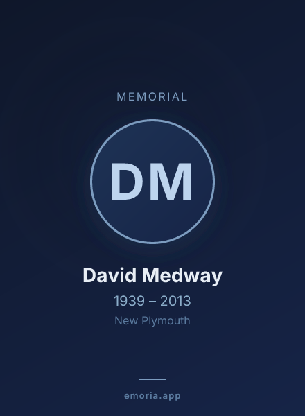 Memorial portrait of David Medway