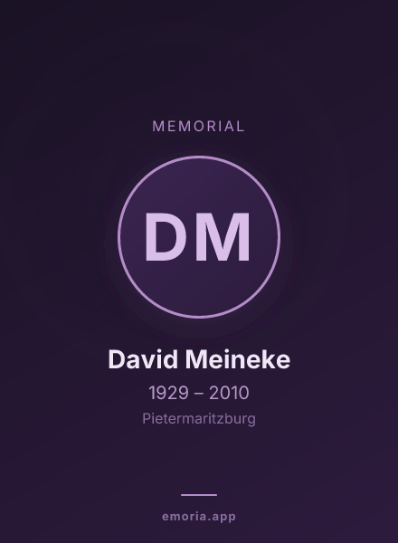 Memorial portrait of David Meineke