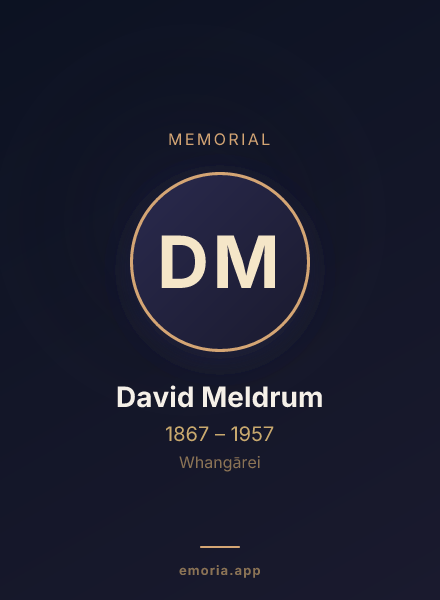 Memorial portrait of David Meldrum