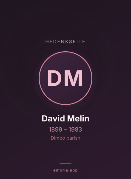 Gedenkportrait von David Melin
