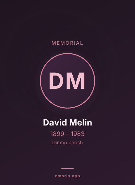 Memorial portrait of David Melin