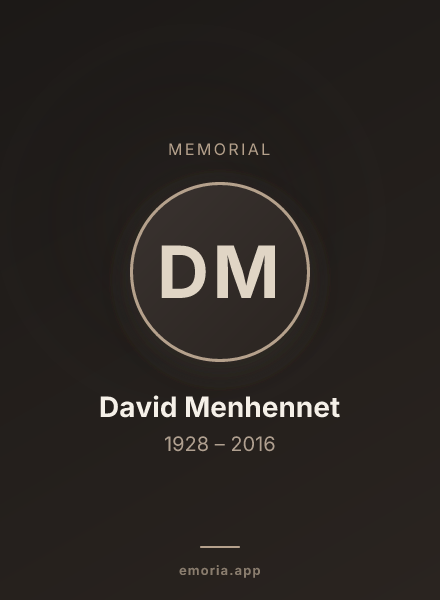 Memorial portrait of David Menhennet