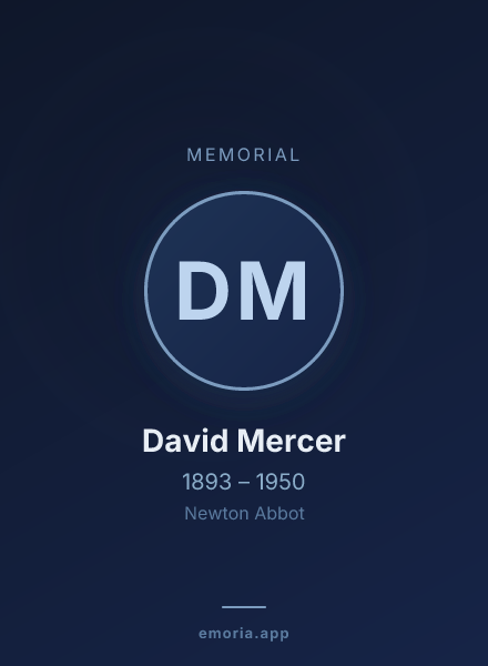 Memorial portrait of David Mercer