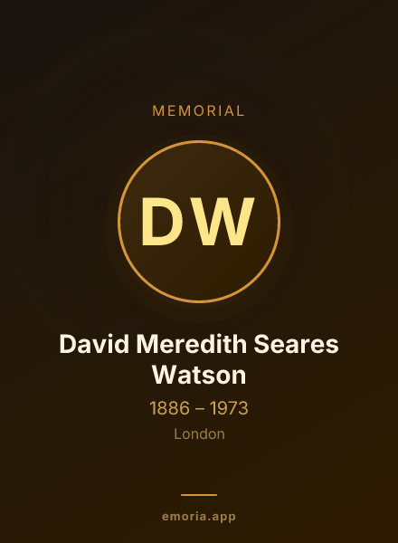 Memorial portrait of David Meredith Seares Watson