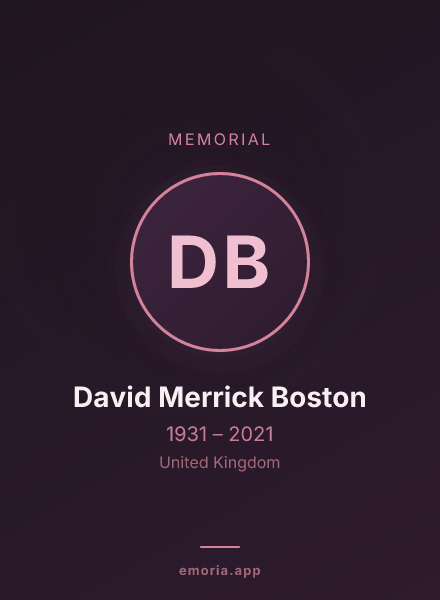 Memorial portrait of David Merrick Boston