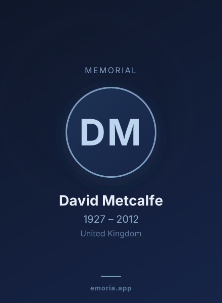 Memorial portrait of David Metcalfe