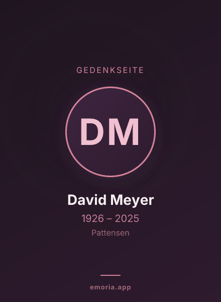 Gedenkportrait von David Meyer