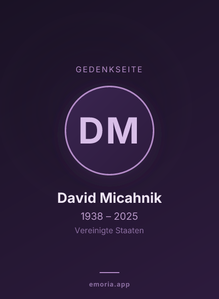 Gedenkportrait von David Micahnik
