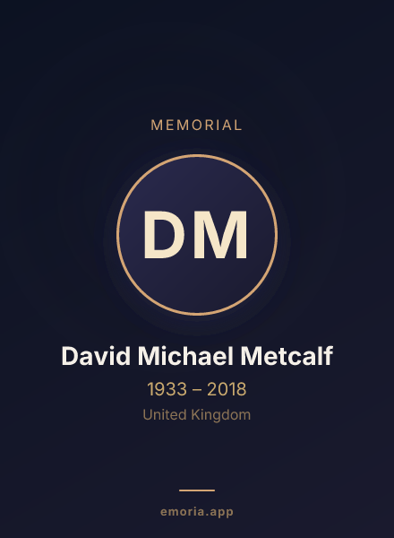 Memorial portrait of David Michael Metcalf