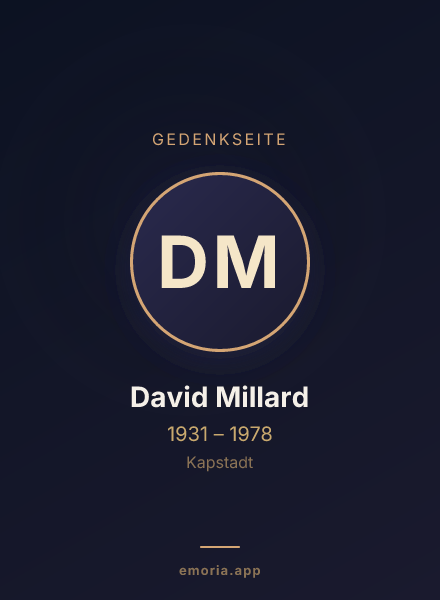 Gedenkportrait von David Millard