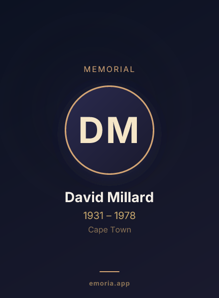 Memorial portrait of David Millard