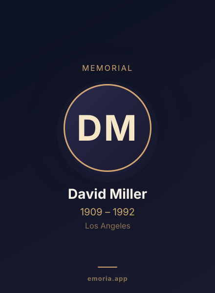 Memorial portrait of David Miller