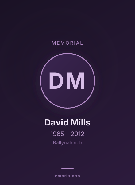 Memorial portrait of David Mills