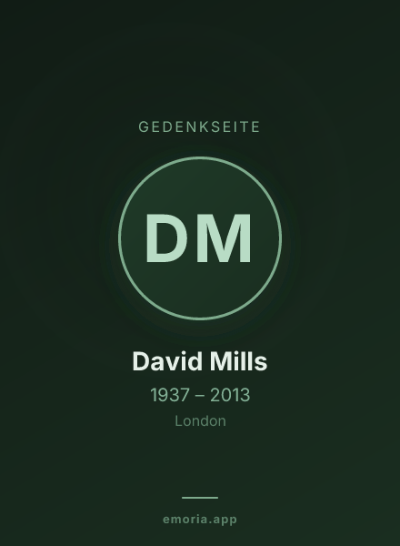 Gedenkportrait von David Mills