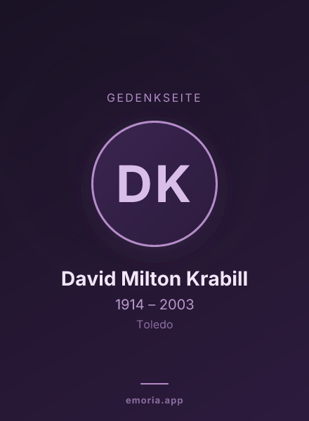Gedenkportrait von David Milton Krabill