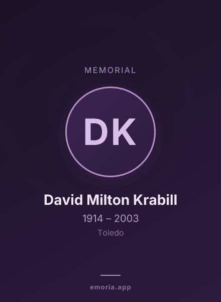 Memorial portrait of David Milton Krabill
